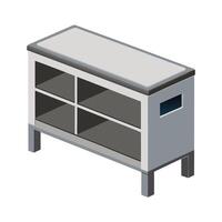 Stylish shoe bench featuring built-in cubby shelf vector
