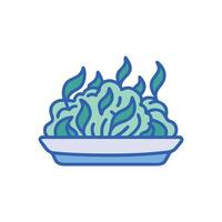 Fresh Seaweed Salad Icon Design vector