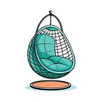 Smooth stroke hanging egg chair design vector