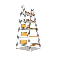 Stylish ladder bookshelf with smooth lines vector