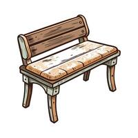 Chic bench with rustic distressed finish vector