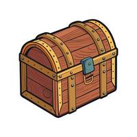 Creative storage trunk with rustic leather strap vector