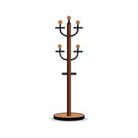 Tall coat rack with multiple hooks vector