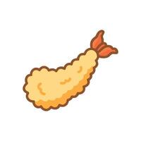 Fresh Tempura Shrimp Icon Design vector