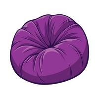 Stylish bean bag chair with smooth fabric covering vector