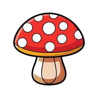 Mushroom-shaped stool with red top vector
