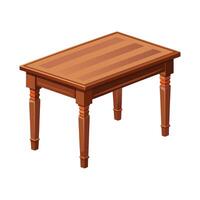 Chic traditional dining table featuring rectangular top vector