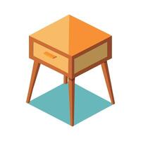 Creative tiny corner table with drawer vector