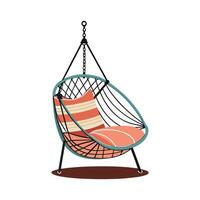 Chic hanging hammock chair design vector