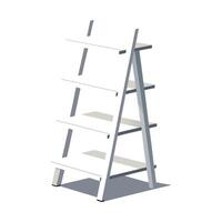Creative three-tiered ladder shelf design vector