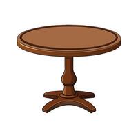 Chic round dining table featuring pedestal base vector