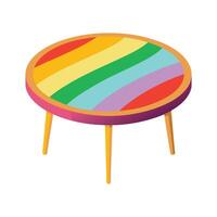 Creative round coffee table with colorful design vector