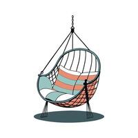 Stylish hanging hammock chair in modern design vector