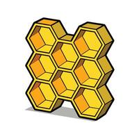 Quirky bookshelf shaped like a honeycomb vector