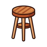 Creative sturdy wooden stool with tri-legged design vector