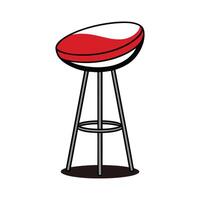 Bar stool with crescent-shaped seat vector