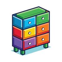 Fun dresser with building-shaped drawers vector