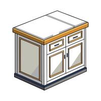 Creative kitchen island with marble surface vector