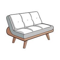 Creative cozy futon sofa design with gray cushion vector