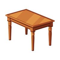Traditional dining table with rectangular top vector