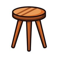 Chic three-legged sturdy wooden stool vector