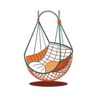 Creative hammock chair with stylish hanging design vector
