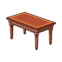 Stylish traditional dining table with elegant rectangular top vector