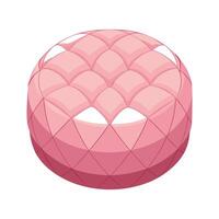 Round pouf with quilted diamond pattern vector