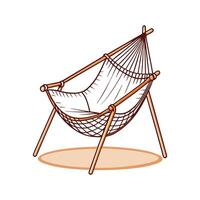 Stylish hammock chair with macrame detailing vector