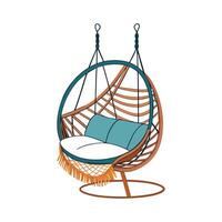 Stylish hanging hammock chair vector