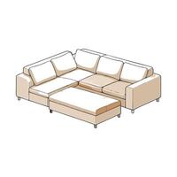 Creative modular sectional sofa with movable parts vector