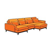 Modular sectional sofa with oversized cushions vector