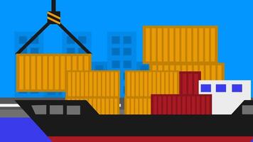 Cargo at the port, representing shipping, export and import, and delivery video