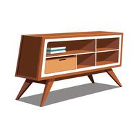 Trapezoid-shaped TV stand vector