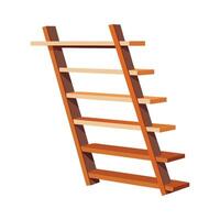 Creative wall-mounted shelf with ladder design vector