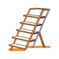 Wall-mounted shelf shaped like a ladder vector