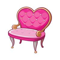 Whimsical bench with heart-shaped backrests vector