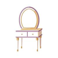 Stylish vanity table with arched mirror vector