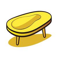 Unique coffee table shaped like a bean vector