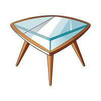 Triangular glass coffee table vector