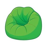 Chic green bean bag chair featuring soft round design vector