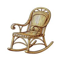 Creative vintage-style chair with wicker design vector