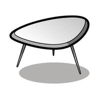 Creative unique coffee table with teardrop design vector