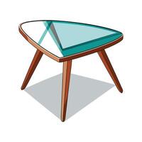Creative triangular glass coffee table vector