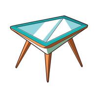 Chic triangular coffee table with glass top vector
