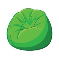 Vibrant green bean bag chair with soft rounded edges vector