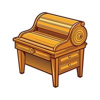 Creative writing desk featuring vintage-style roll top vector