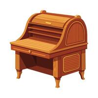 Creative vintage-inspired writing desk with roll-top feature vector