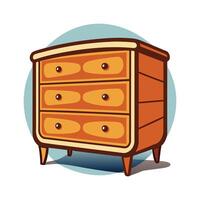 Creative chest of drawers with vintage-inspired details vector