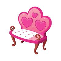 Stylish whimsical bench with elegant heart design vector